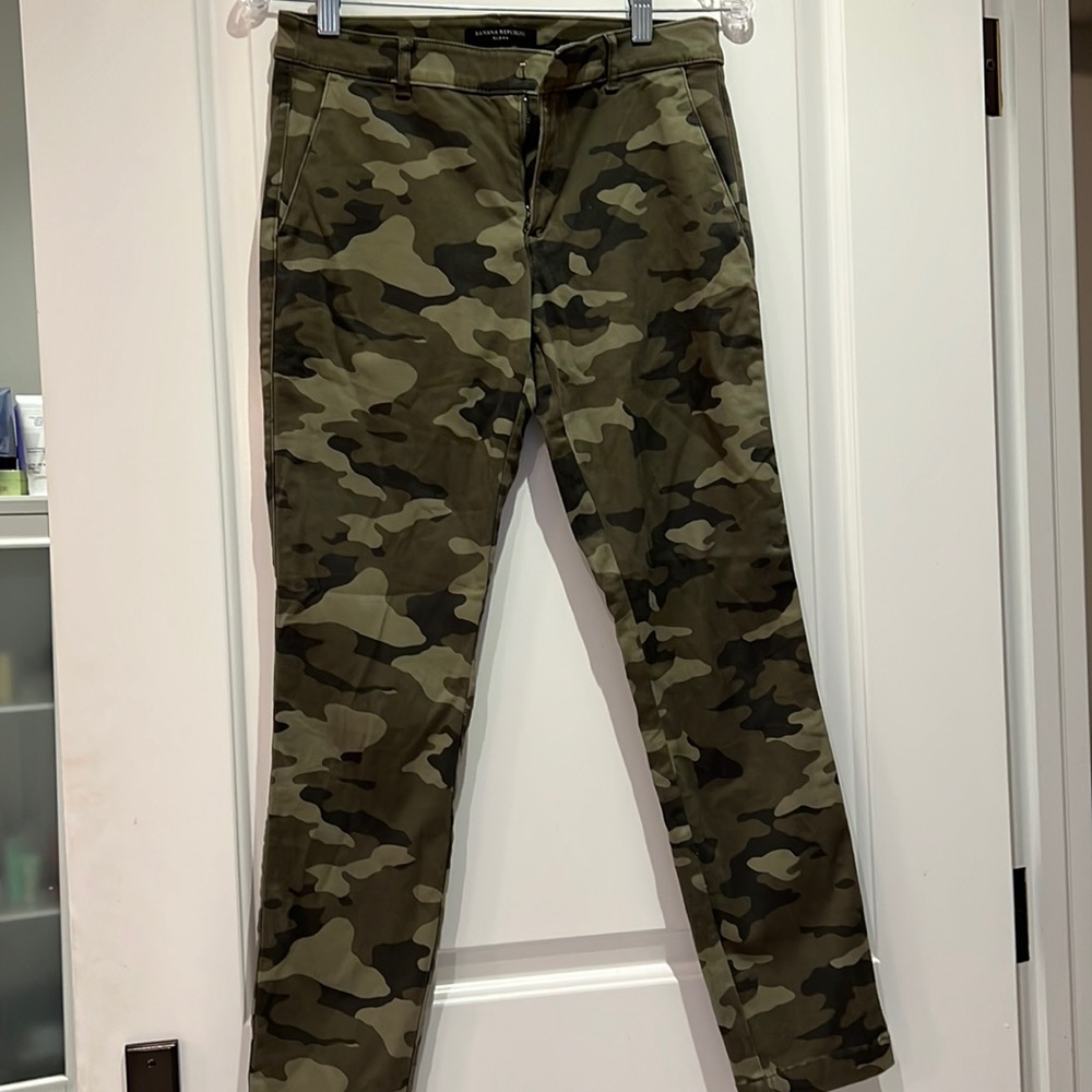 Banana Republic- Sloan, size 2, camouflage pants.